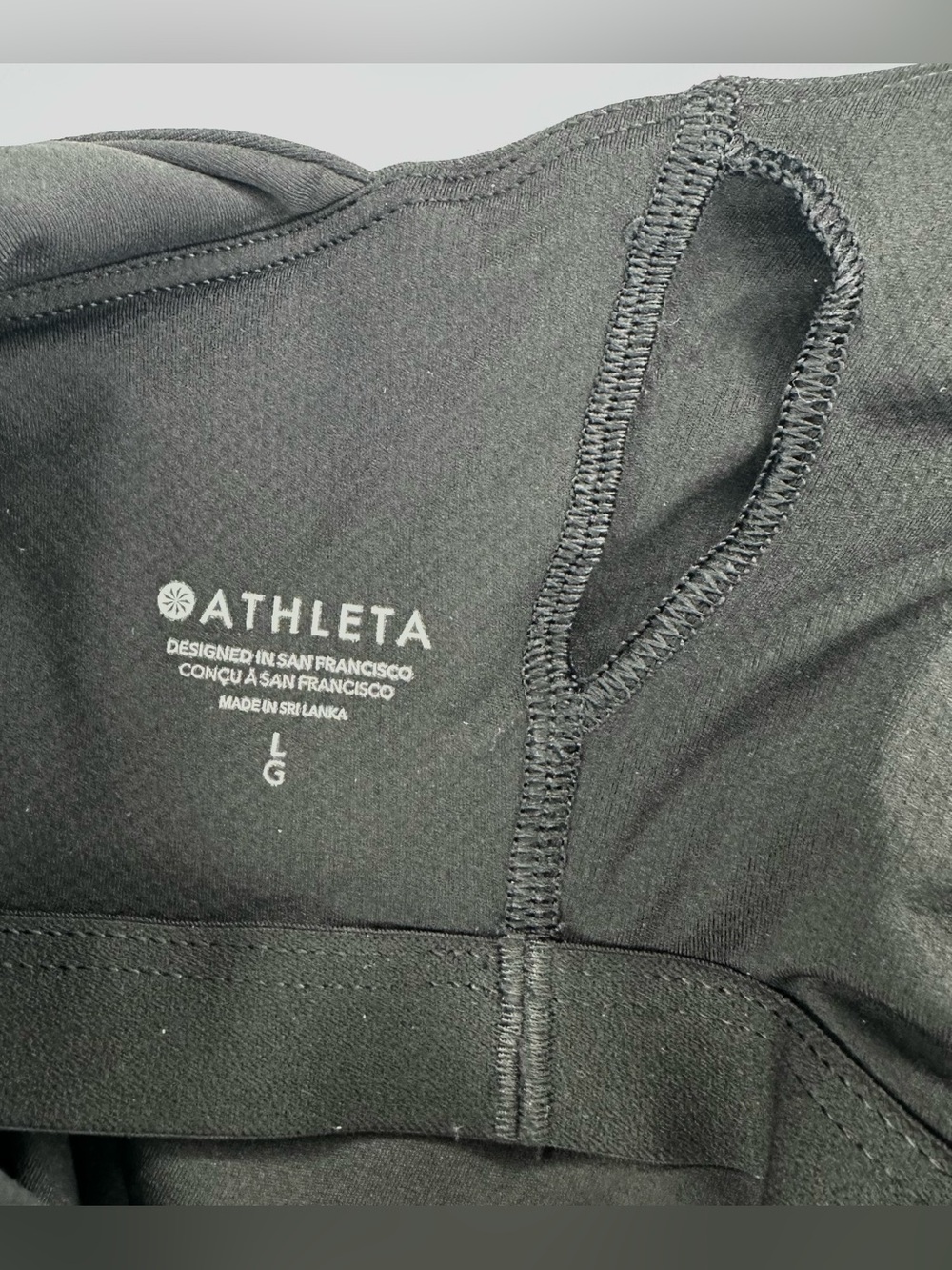 Athleta Transcend Built In Bra Tank Top Black Women’s Size Large - Picture 4 of 6